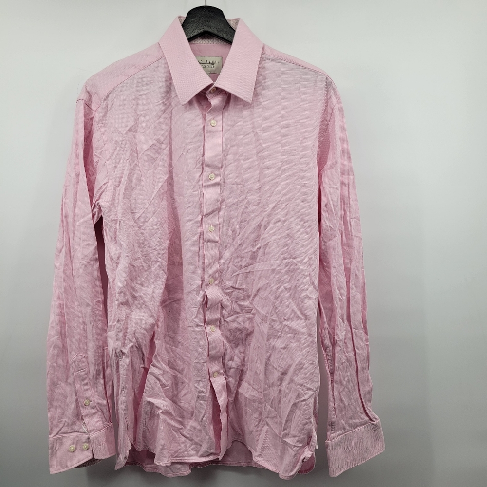 Ted Baker Endurance Pink Cotton Dress Shirt Size 16